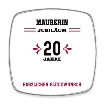 Bricklayer 20th Anniversary 20th Anniversary Masonry - Square fridge magnet - white - Front