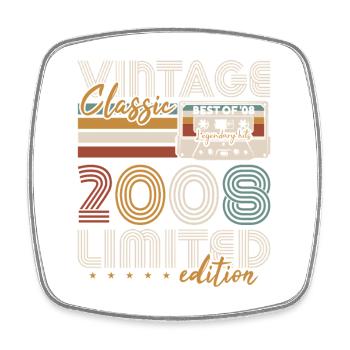 Millésime 2008 Born Cadeau d’anniversaire - Magnet carré - blanc - Devant