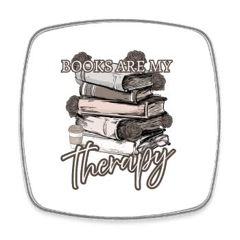 Les livres sont une thérapie – le design pour les amateurs de livres - Magnet carré - blanc - Devant