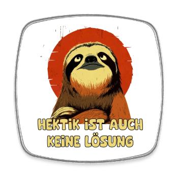 Langsam statt Hektik Sloth - Viereckiger Kühlschrankmagnet - Weiß - Vorne