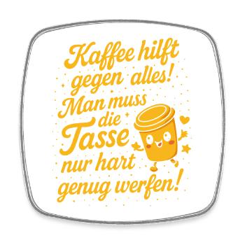 Kawaii Coffee Dire Drôle - Magnet carré - blanc - Devant