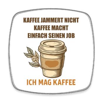 Kaffee Spruch Vintage Becher - Viereckiger Kühlschrankmagnet - Weiß - Vorne