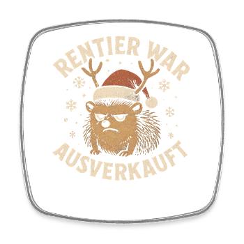 Weihnachten Spruch Humor Igel Lustig Rentier - Viereckiger Kühlschrankmagnet - Weiß - Vorne