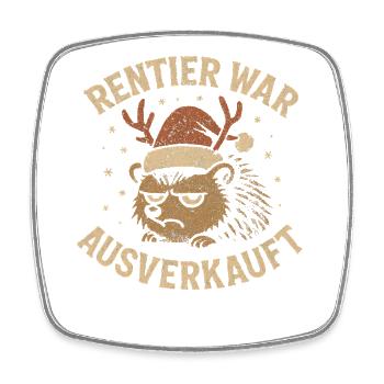 Weihnachten Spruch Humor Igel Lustig Rentier - Viereckiger Kühlschrankmagnet - Weiß - Vorne