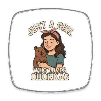 Just A Girl Who Loves Quokkas - Viereckiger Kühlschrankmagnet - Weiß - Vorne