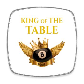 King of Pool – The Royal 8 Ball Design - Viereckiger Kühlschrankmagnet - Weiß - Vorne