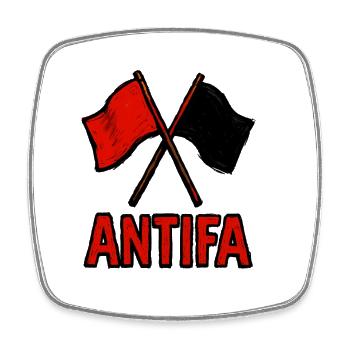 Antifa - Viereckiger Kühlschrankmagnet - Weiß - Vorne