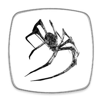 Kristallspinne Glasnacht - Viereckiger Kühlschrankmagnet - Weiß - Vorne