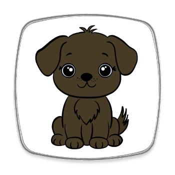 Brauner Hundewelpe - Viereckiger Kühlschrankmagnet - Weiß - Vorne