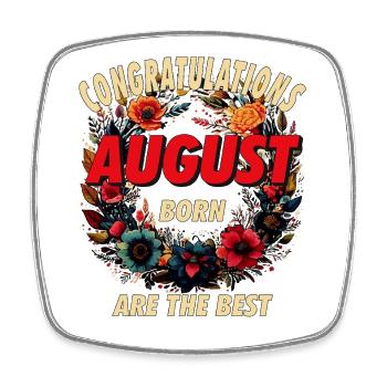 CONGRATULATIONS AUGUST - Square fridge magnet - white - Front