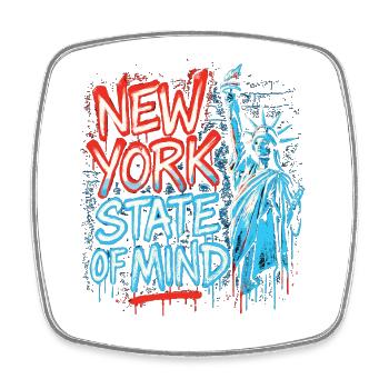 New York State of Mind – Graffiti Street Art Look - Square fridge magnet - white - Front
