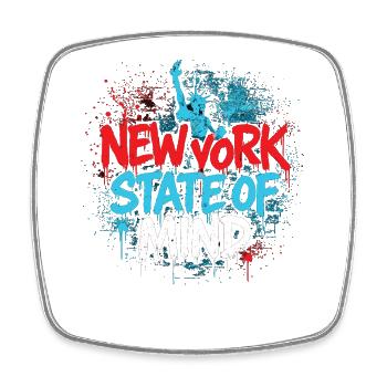 New York State of Mind – Graffiti Street Art Look - Viereckiger Kühlschrankmagnet - Weiß - Vorne