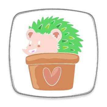 Plant Cactus Cacti - Square fridge magnet - white - Front