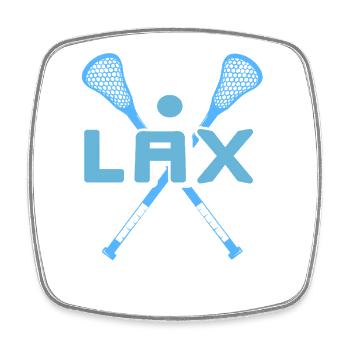 LAX Lacrosse Player Stick Humor Minimalist Icon - Viereckiger Kühlschrankmagnet - Weiß - Vorne