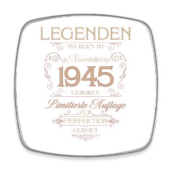 80e anniversaire Légende November Né en 1945 - Magnet carré - blanc - Devant