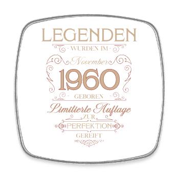 65ème Anniversaire Légende Novembre Millésime 1960 - Magnet carré - blanc - Devant