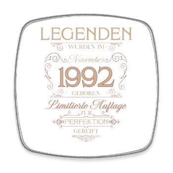 33. Geburtstag Legende November Jahrgang 1992 - Viereckiger Kühlschrankmagnet - Weiß - Vorne