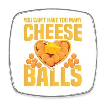  Cheese Ball Foodie Costume for Women Snacks - Square fridge magnet - white - Front