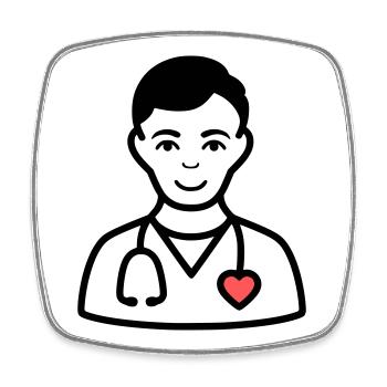 Friendly Doctor | Medicine with a heart - Square fridge magnet - white - Front