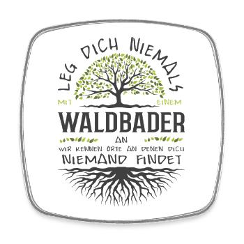 Waldbaden Wald Natur Baum Shinrin-Yoku Geschenk - Viereckiger Kühlschrankmagnet - Weiß - Vorne