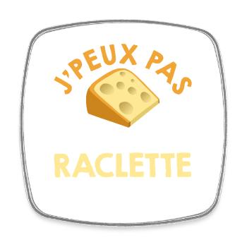 I Can't I Raclette Geschenk Lustiger Humor - Viereckiger Kühlschrankmagnet - Weiß - Vorne