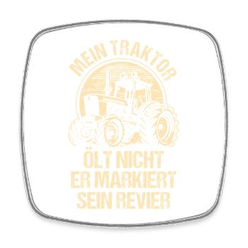 Landwirt Bauernhof Farmer Bauer Traktor - Viereckiger Kühlschrankmagnet - Weiß - Vorne