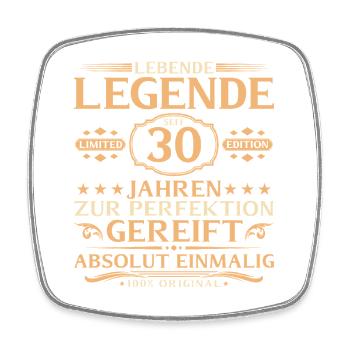 30. Geburtstag - Lebende Legende seit 30 Jahren - Viereckiger Kühlschrankmagnet - Weiß - Vorne