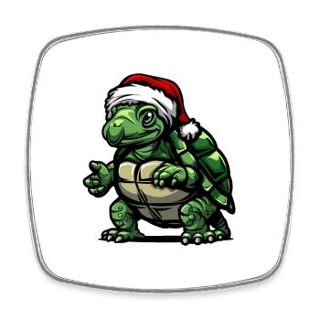 Turtle Christmas - Square fridge magnet - white - Front
