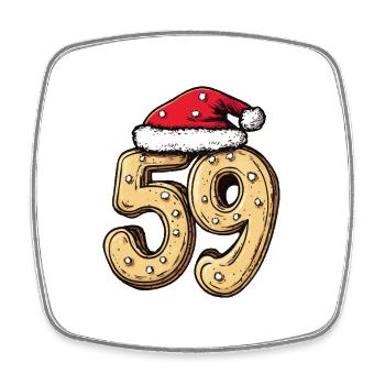 59 Number Biscuit Christmas - Square fridge magnet - white - Front