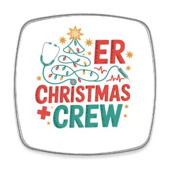 ER Christmas Crew - Square fridge magnet - white - Front