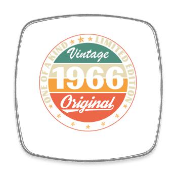 60 Jahre 1966 Vintage Retro Geburtstagsgeschenk - Viereckiger Kühlschrankmagnet - Weiß - Vorne