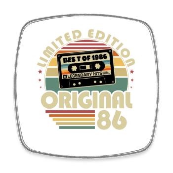 1986 Vintage Born Vintage Anniversaire Rétro - Magnet carré - blanc - Devant