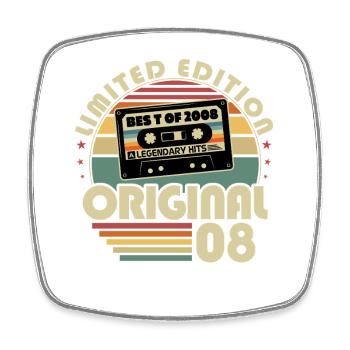2008 Vintage Born Vintage Anniversaire Rétro - Magnet carré - blanc - Devant