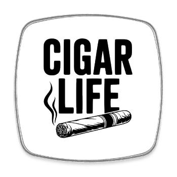 La vie du cigare - Magnet carré - blanc - Devant
