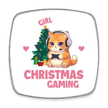 Nur ein Mädchen, das Weihnachten liebt und Gamer spielt - Viereckiger Kühlschrankmagnet - Weiß - Vorne