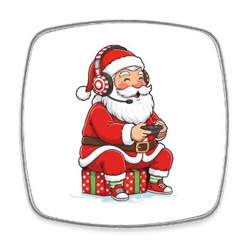 Gaming Santa Claus Gamer Videospiele Xmas Lover - Viereckiger Kühlschrankmagnet - Weiß - Vorne