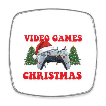 Le plus susceptible de jouer à des jeux vidéo sur Christmas Gamer - Magnet carré - blanc - Devant