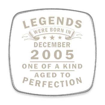 2005 décembre rétro Vintage cadeau d’anniversaire - Magnet carré - blanc - Devant