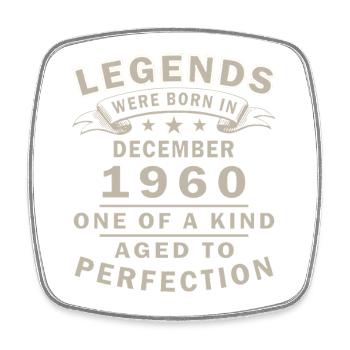 Décembre 1960 Vintage Anniversaire Cadeau Rétro - Magnet carré - blanc - Devant