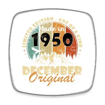 Cadeau d’anniversaire de décembre 1950 - Décembre 1950 - Magnet carré - blanc - Devant