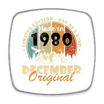 Décembre 1980 Décembre Anniversaire Décembre 1980 - Magnet carré - blanc - Devant