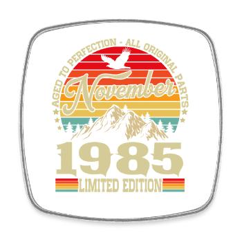 Vintage Novembre 1985 Vintage Rétro Anniversaire - Magnet carré - blanc - Devant