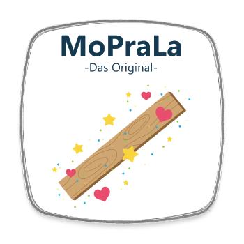 Holzstab voller Herzen und Sterne, die MoPraLa... - Viereckiger Kühlschrankmagnet - Weiß - Vorne