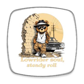 Lowrider Soul Bear - Magnet carré - blanc - Devant