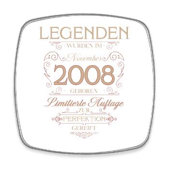 18th Birthday Legend November Vintage 2008 - Square fridge magnet - white - Front