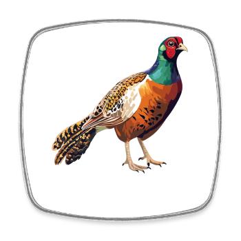 Pheasants Pheasant - Square fridge magnet - white - Front