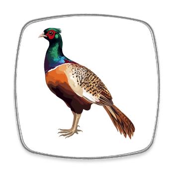 Pheasants Pheasant - Square fridge magnet - white - Front