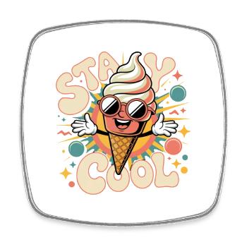 Retro Eiscreme - Square fridge magnet - white - Front
