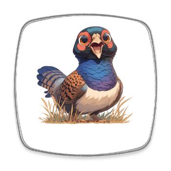 Pheasants Pheasant - Square fridge magnet - white - Front