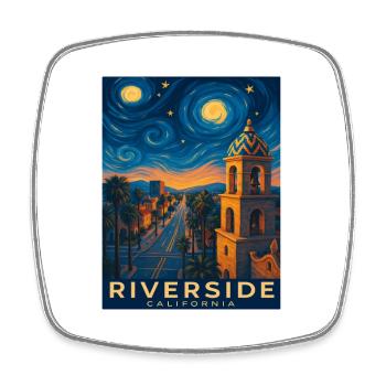 Riverside Kalifornien - Viereckiger Kühlschrankmagnet - Weiß - Vorne